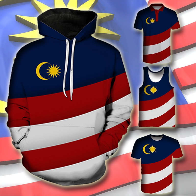 【CustomFashion】Malaysian Flag Hoodie Independence Day POLO Shirt Merdeka Malaysia T-shirt Zipper Hoodies Vest Man Women Kid Suit 3D Print Jacket Coat Sweater