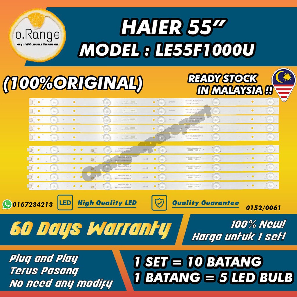 LE55F1000U HAIER 55" LED TV BACKLIGHT(LAMPU TV) HAIER 55 INCH LED TV BACKLIGHT LE55F1000 55F1000U 55F1000