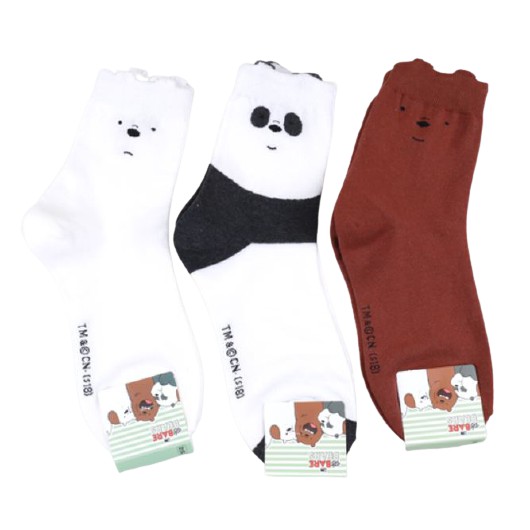 We Bare Bears Socks, Cartoon Socks, Korean Socks, Low Cut Ped Socks