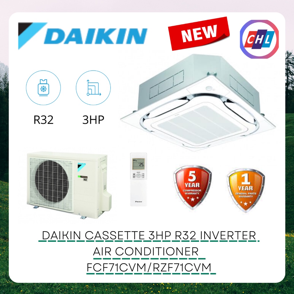 DAIKIN (IMPORT MODEL) CASSETTE 3HP R32 INVERTER AIR CONDITIONER ...