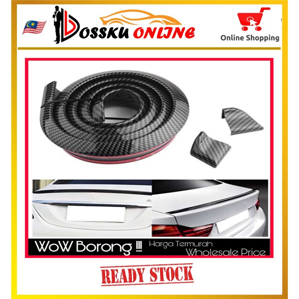 (Carbon) Samurai Rear Spoiler Carbon Print Car Rubber Strip