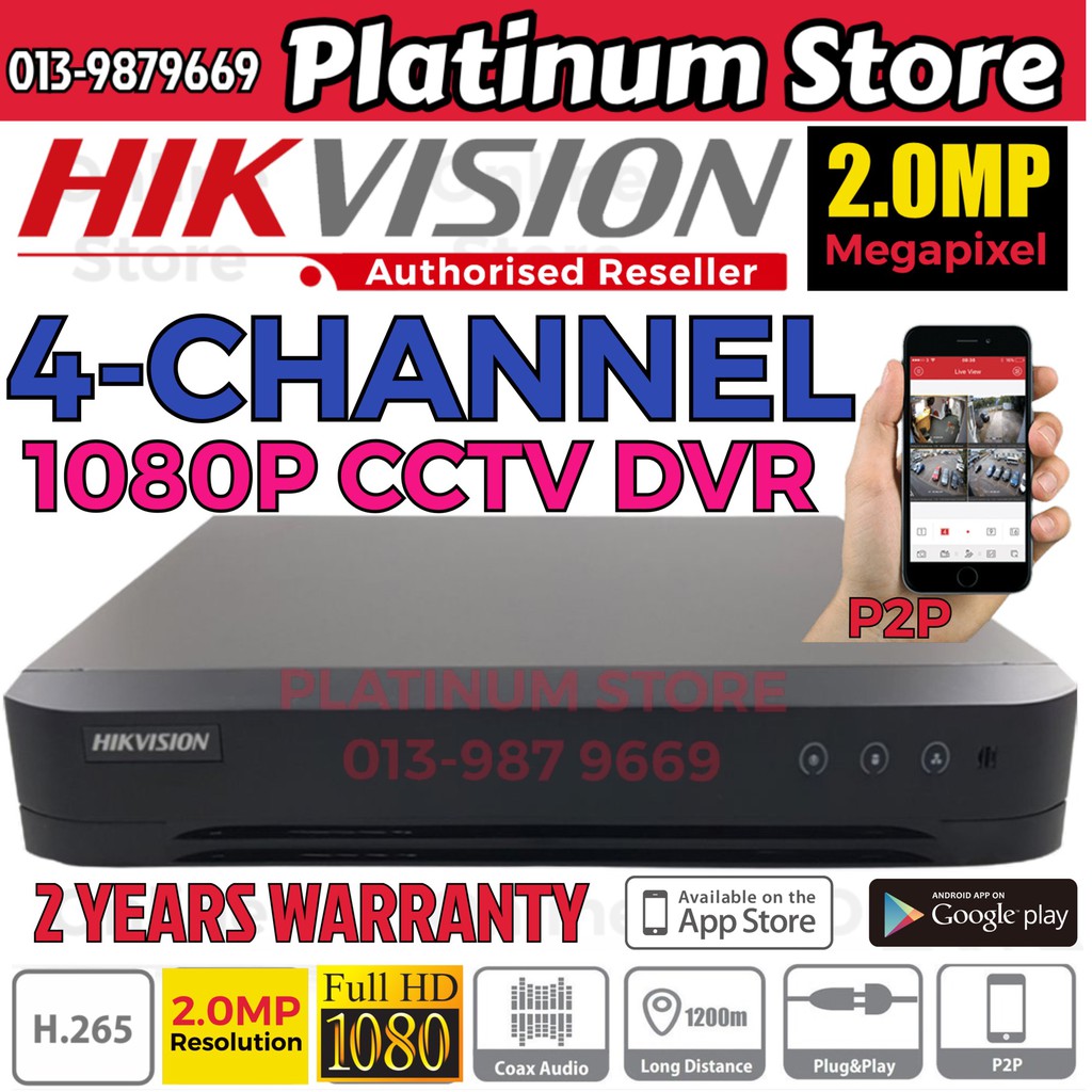 Hik Hikvision 4 Channel 2 0mp Cctv Dvr 1080p Ds 74hqhi K1 E 4ch Digital Video Recorder Full Hd 2mp P2p View On Phone Shopee Malaysia