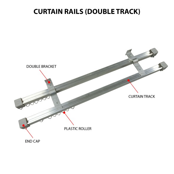 Aluminium Curtain Rail Double Track Mf Beecost