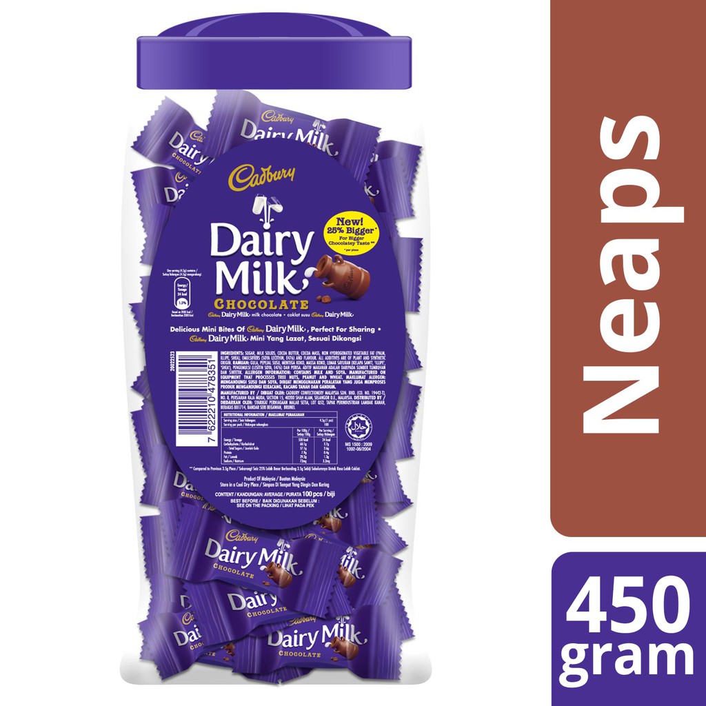 Cadbury Dairy Milk Chocolate Neap Jar 100pcs | Shopee Malaysia