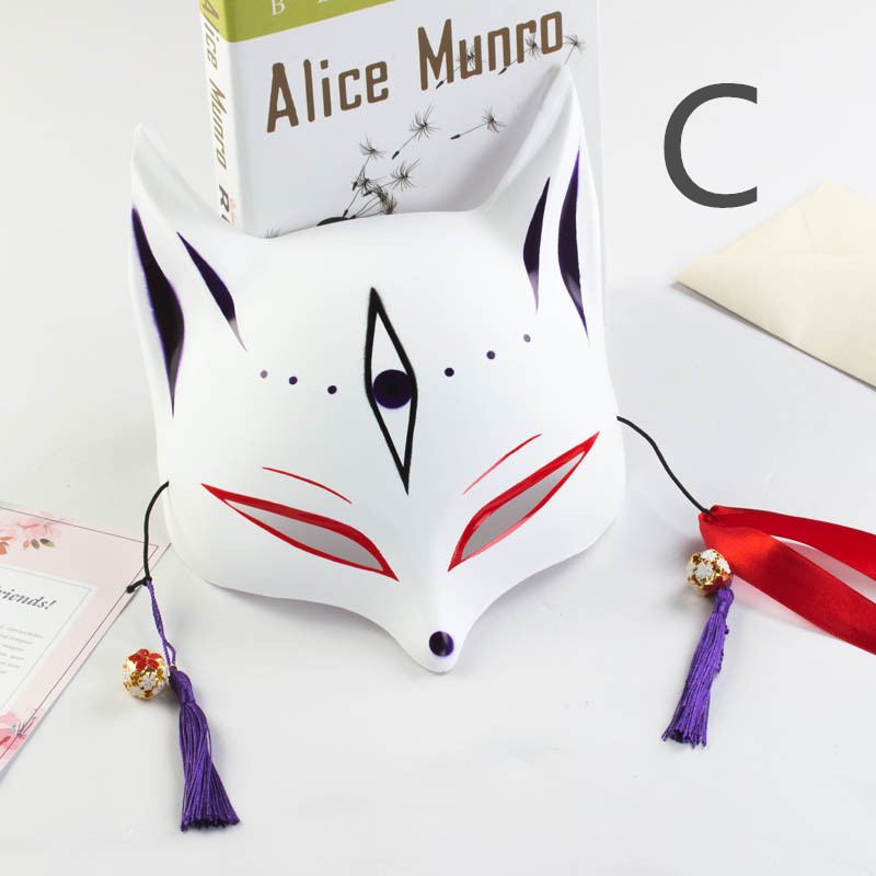 Halloween half cat face mask hand-painted fox anime cosplay masquerade mask  | Shopee Malaysia