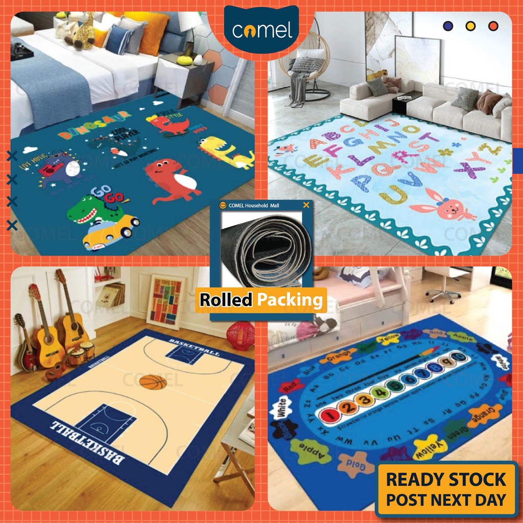 COMEL [M/L/XL] Kids Pattern 3D Printing Modern Design Carpet Living Room Carpet Ruang Tamu Kanak2