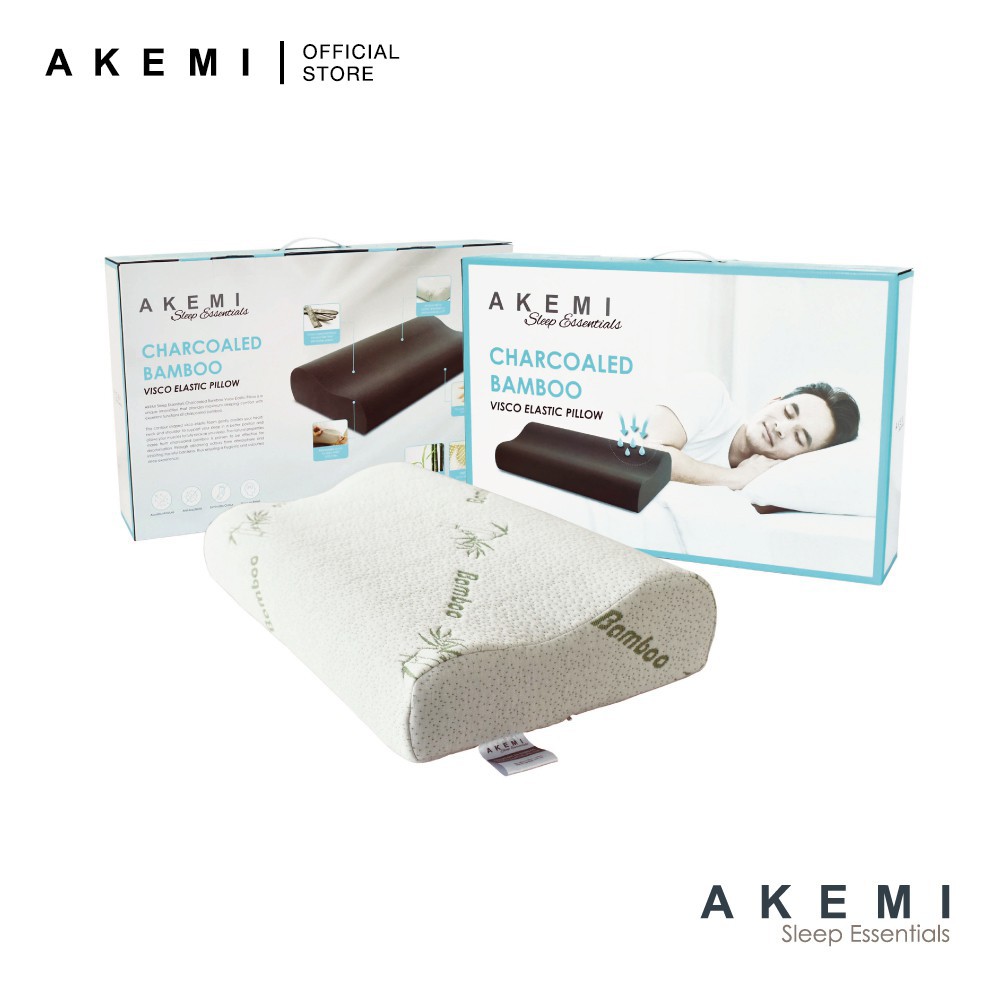 AKEMI Sleep Essentials CHARCOALED BAMBOO VISCO ELASTIC MEMORY PILLOW