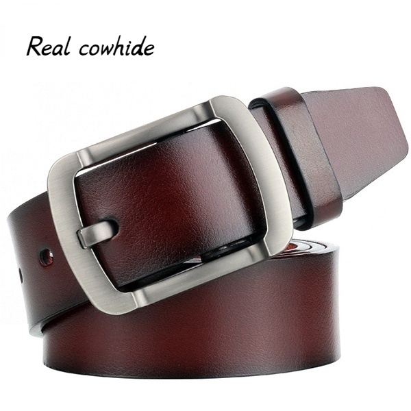 Tali pinggang kulit lelaki & Men's pin buckle pure leather large size ...