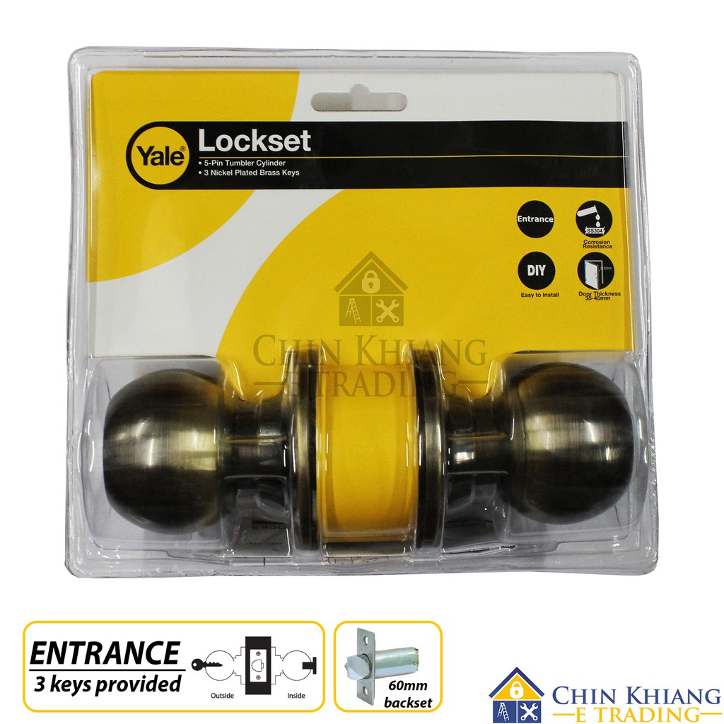 Yale Ca5127 Us5 60 Entrance Cylindrical Door Knob Set Antique