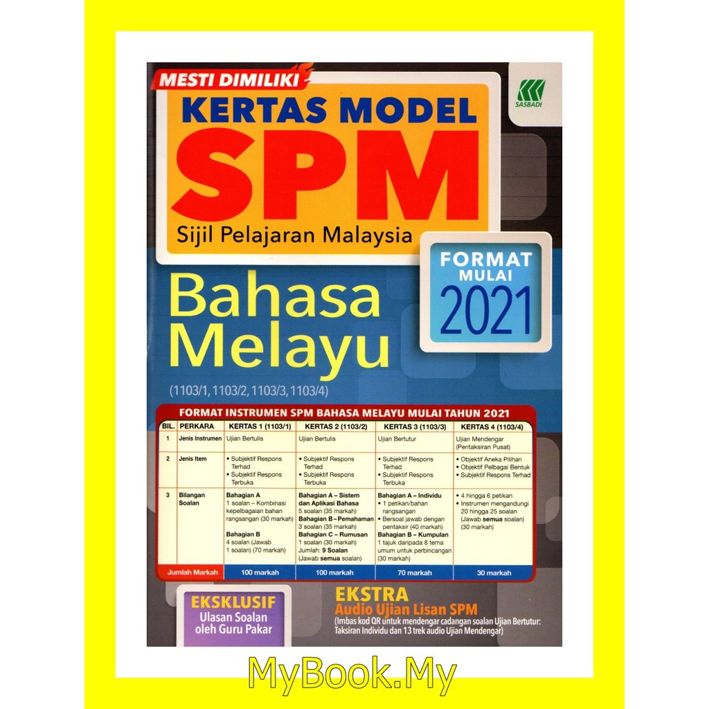 Myb Buku Latihan Kertas Model Spm Bahasa Melayu Kertas 1 2 Sasbadi Shopee Malaysia