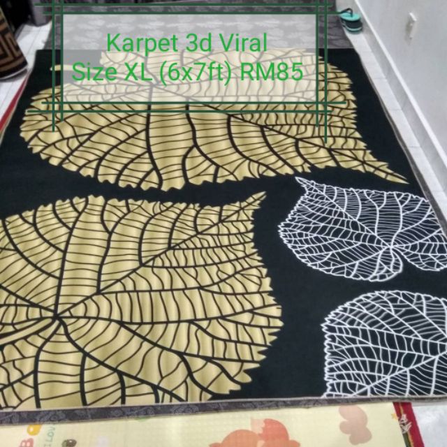 Carpet Viral 3d Mudah Di Urus Tidak Perangkap Habuk Senang Di Bersih Kan Shopee Malaysia