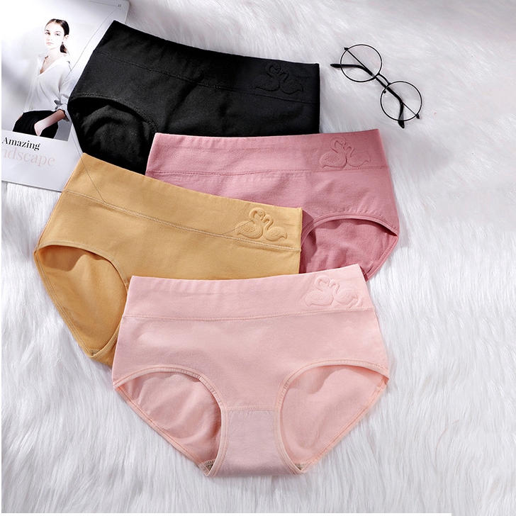 Woman Embossed Underwear Waist Pure Cotton Triangular Underwear Large ...