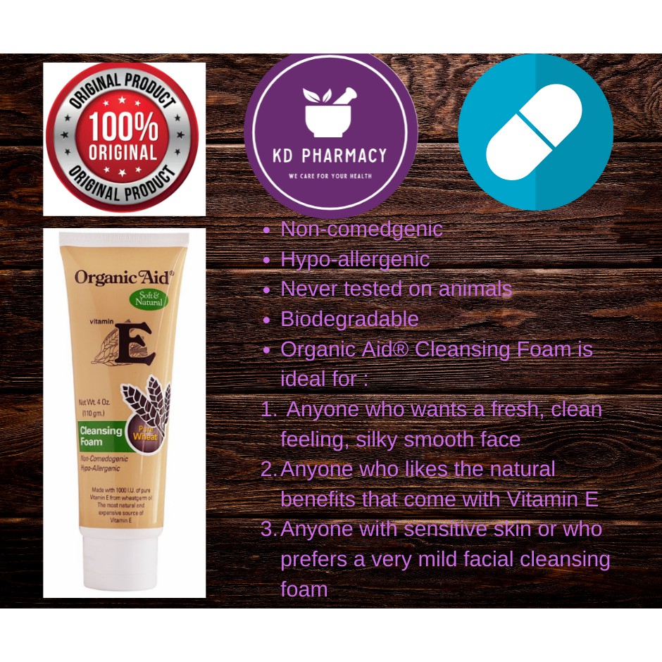 organic aid vitamin e cleansing foam