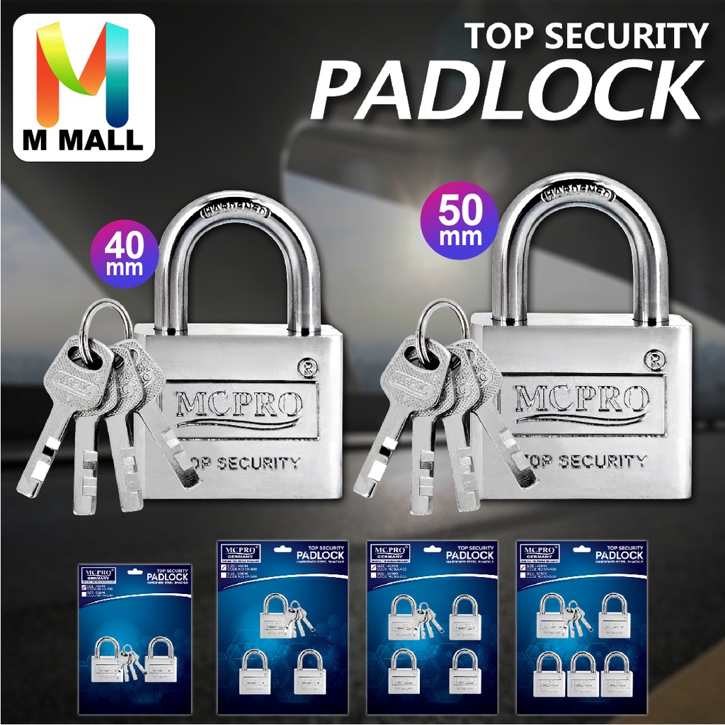 MCPRO PadLock Top Security Padlocks Pad Lock Master Key House Lock Door Lock Pintu Kunci 40MM & 50MM