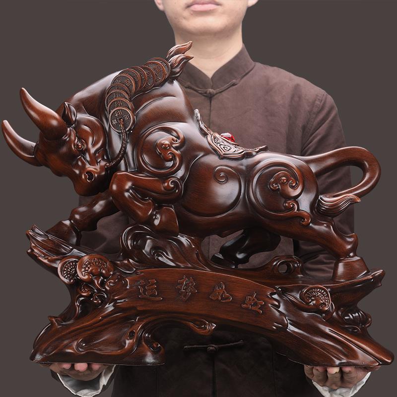 Pakar Diy Store Cattle ornament Zhaocai zhenzhai Fengshui fortune large company boss chairman office desktop opening gif