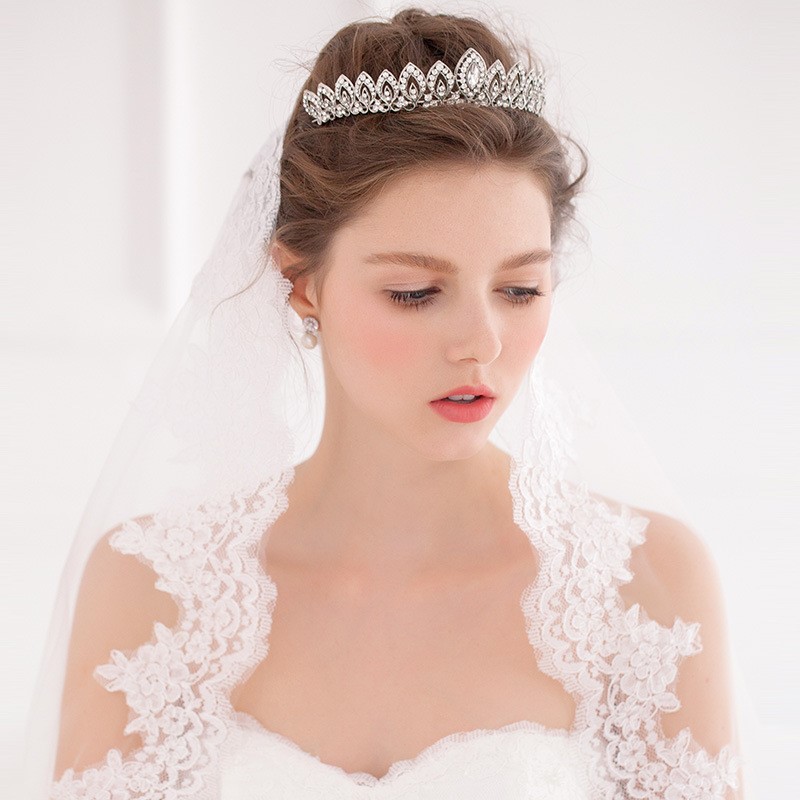 Women Wedding Dinner Bride Crown Headdress Hair Ornaments Alloy