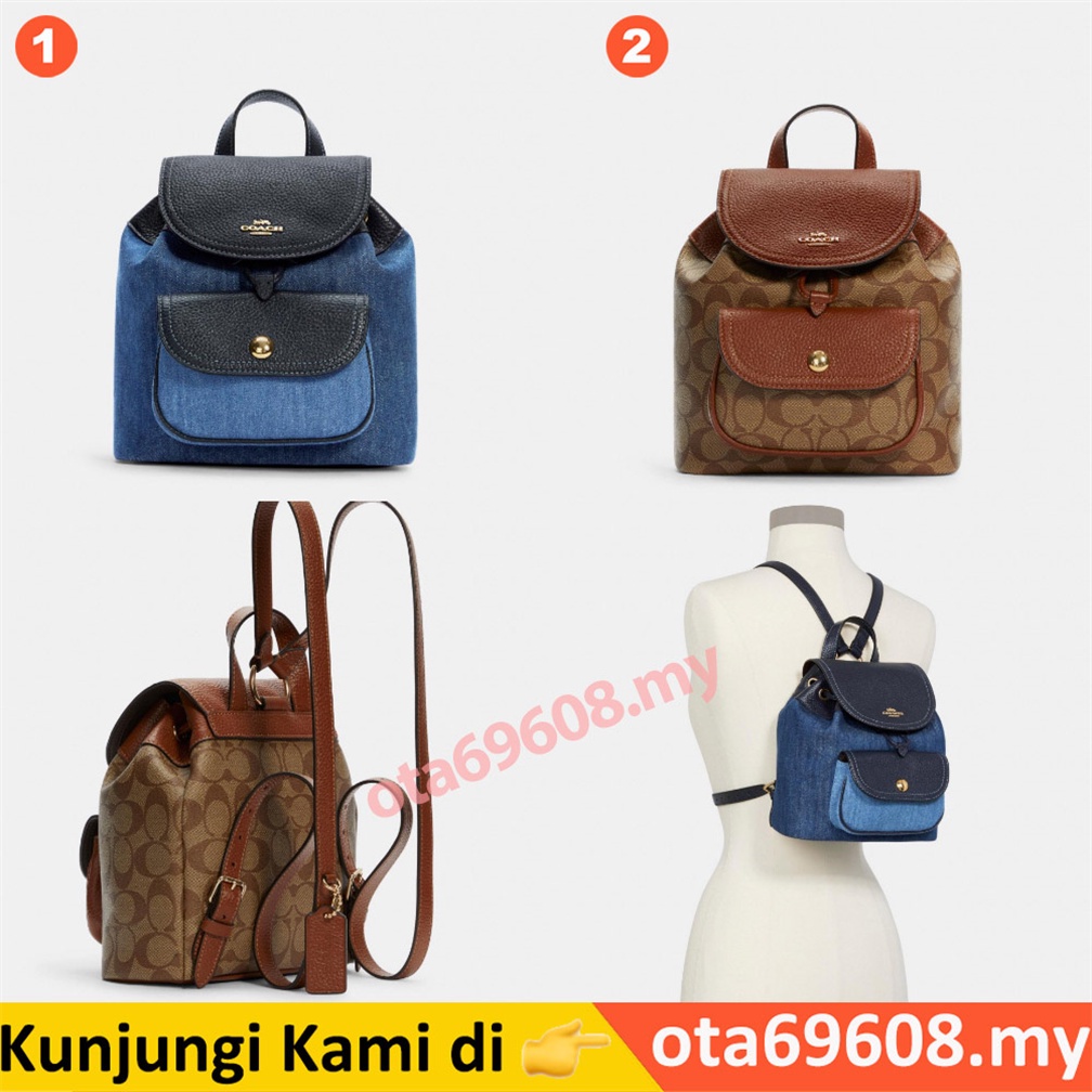 Coach C4122 C4120 Pennie Small Backpack 22 in Leather Signature Canvas Handbag Women's Bag