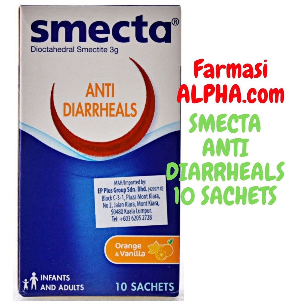 Smecta Anti Diarrheals 3g x 10's (Orange & Vanilla Flavour) Shopee