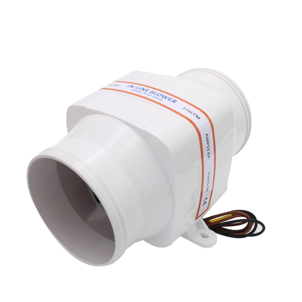 Marine Bilge Air Blower Fan 24V 6-Blade - 130 CFM Boat Ventilation System