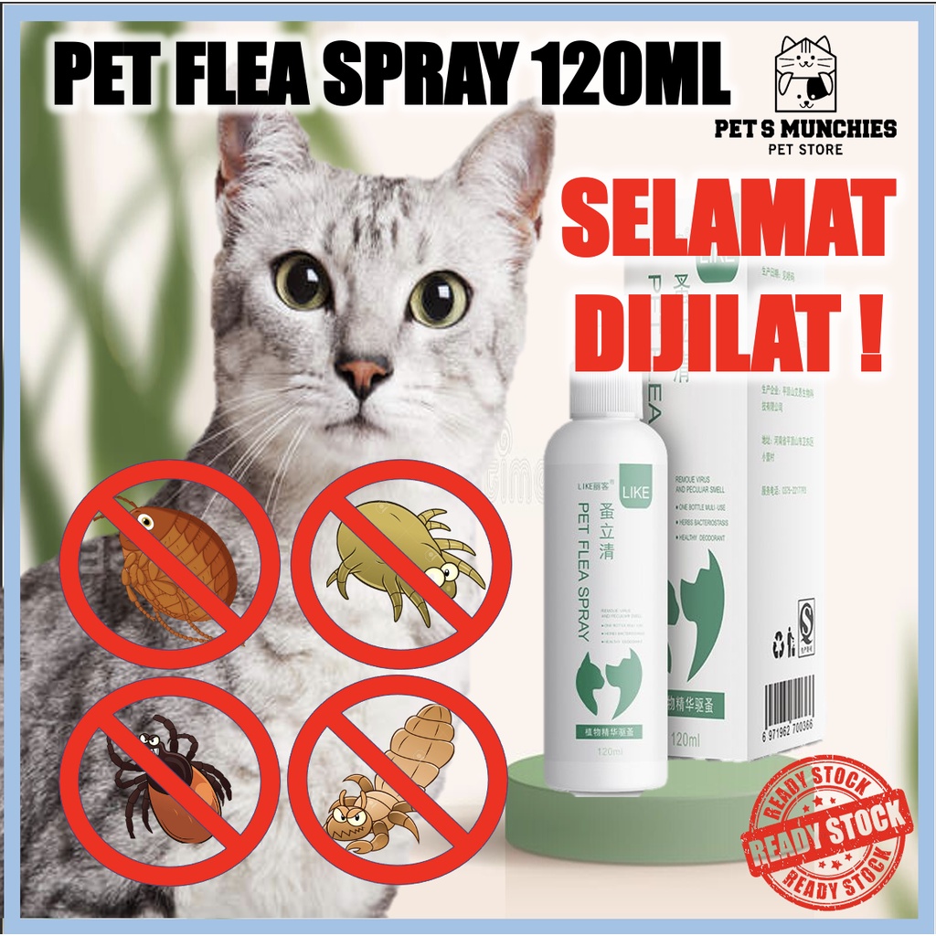 Cat Flea Spray Kutu Kucing 120ml Ubat Kutu Kucing Spray Paling Berkesan ...