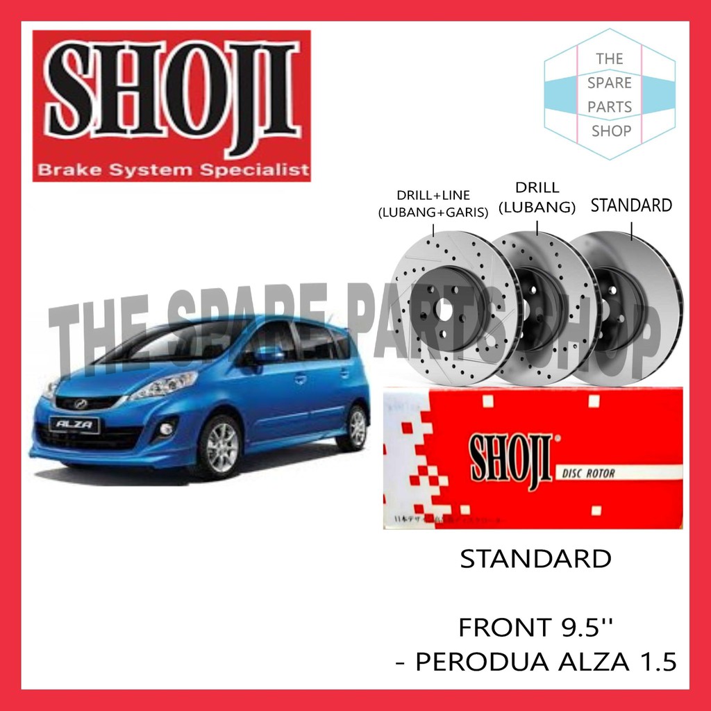 Perodua Alza 1 5 Brake Disc Rotor Set Front Shoji Shopee Malaysia