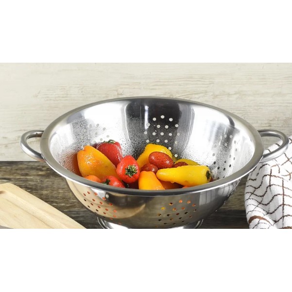 Stainless Steel Food Strainer Bowl Vegetable Fruit Rice Washer Strainer