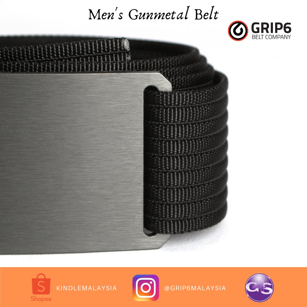 Grip6 Men's Gunmetal Belt Shopee Malaysia