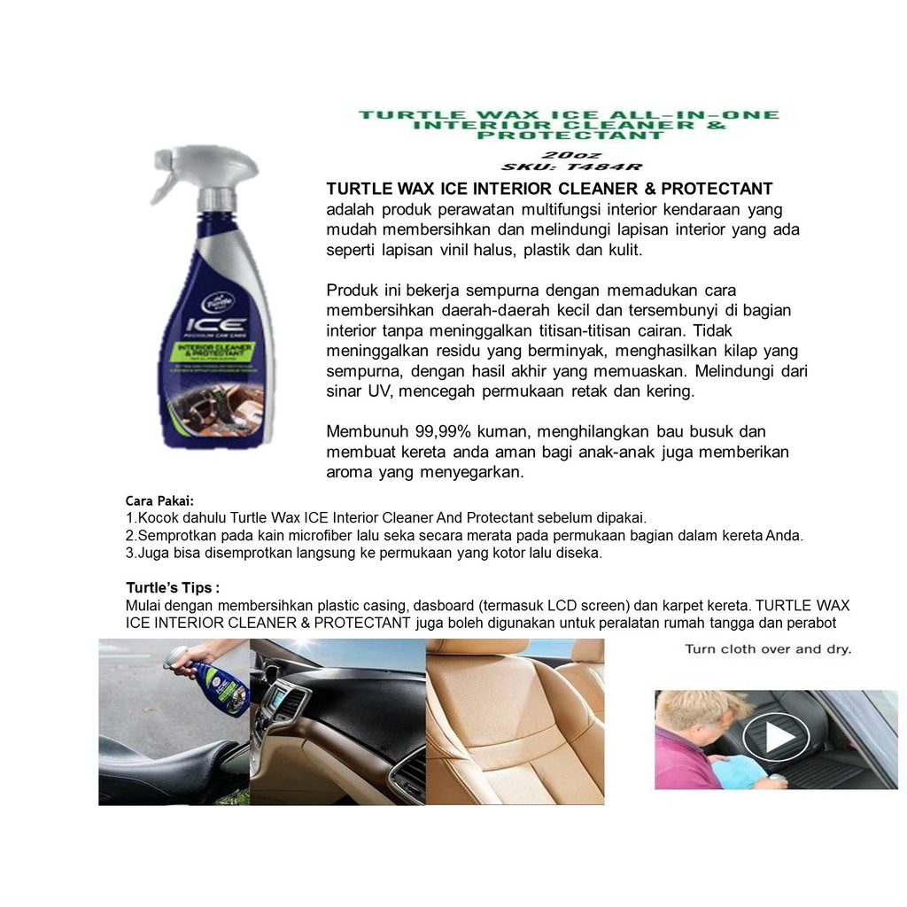 Turtle Wax Ice All In One Interior Cleaner Protectant Ti484r