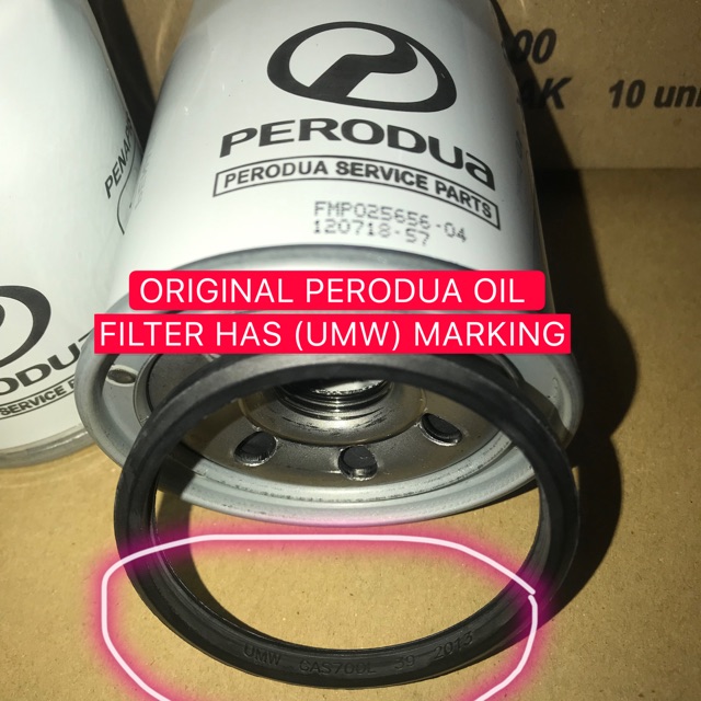 ORIGINAL PERODUA OIL FILTER MYVI VIVA ALZA KELISA KANCIL 