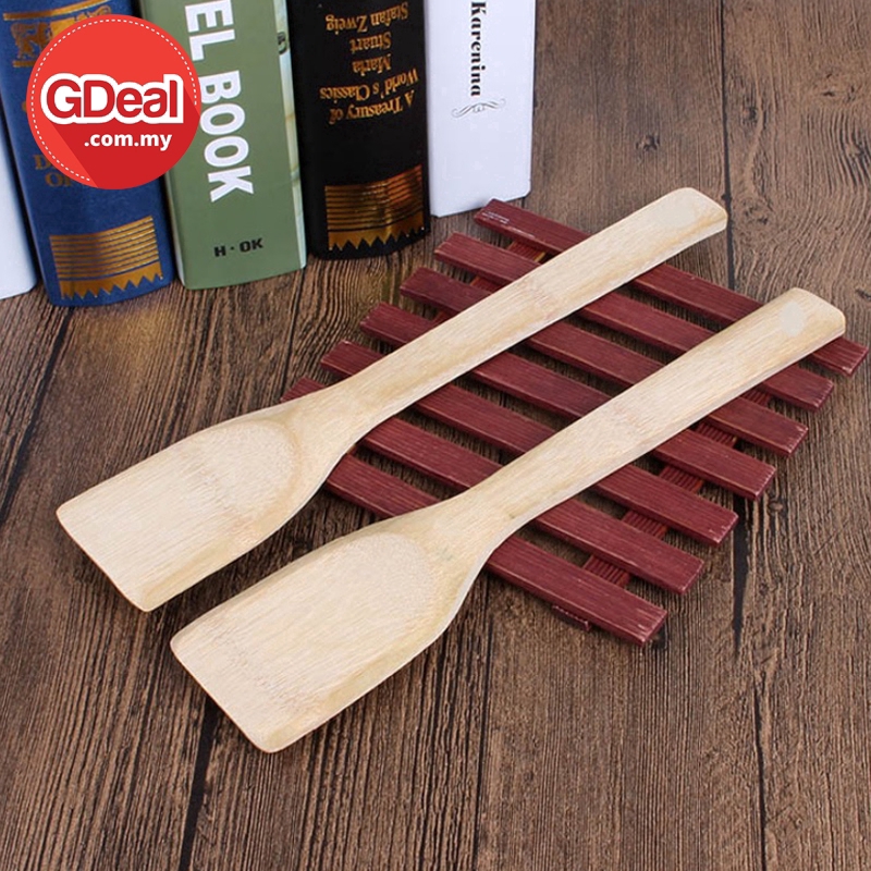 GDeal 1pcs Kitchen Bamboo Spatula Wooden Natural Shovel Carbonized Non Stick Bamboo Shovel Pot