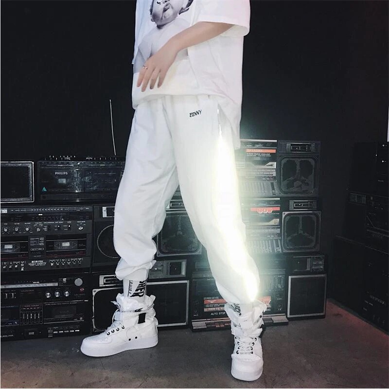 men reflective joggers