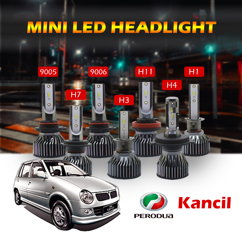 [PERODUA] Kancil/Kenari/Kelisa 2PCS Mini Type Car LED Headlight Bulb H3