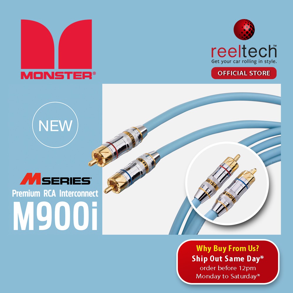 Monster Premium RCA Cable M900I | 3-Way Time Correct | High Performance RCA Cable | 100% Original