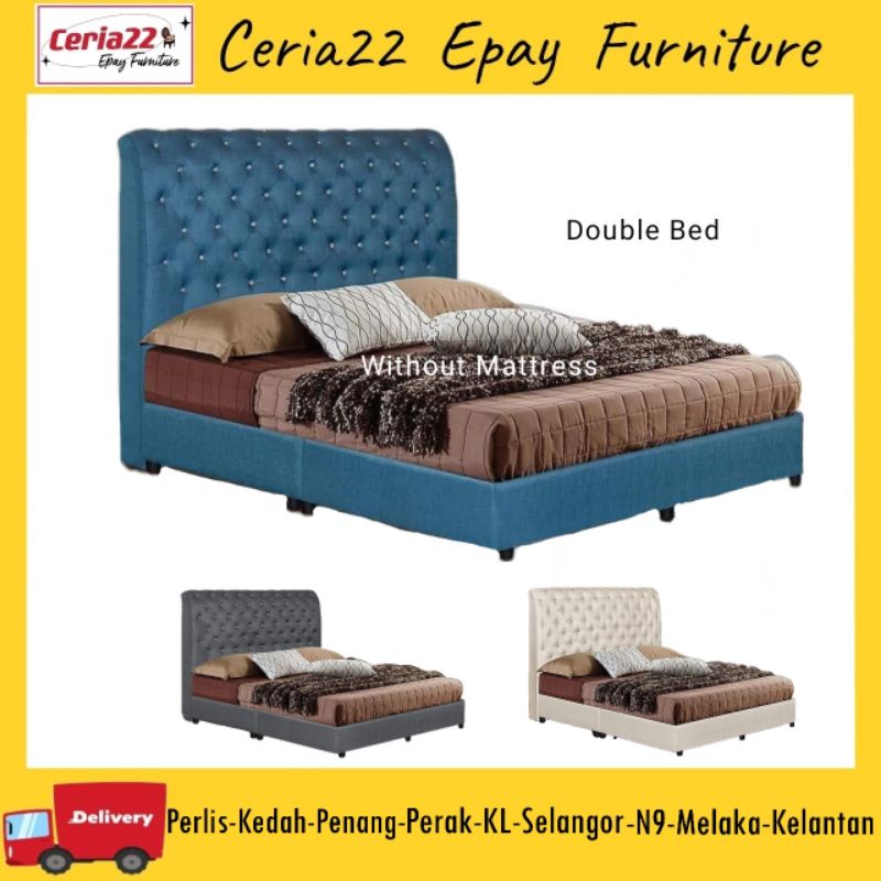 Pasang Siap-5Ft Bedframe + Mattress/Queen Bed/Katil Double | Shopee ...