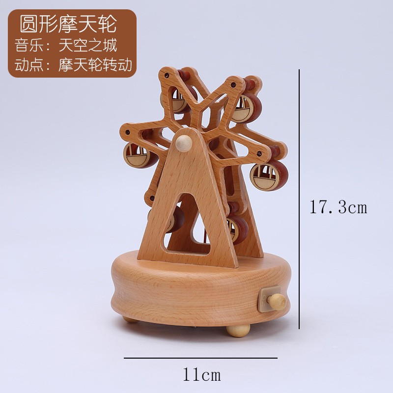 Raguso Wooden Train Music Box Beautiful Wood Musical Crafts for Kids Girls Birthday Home Decoration 