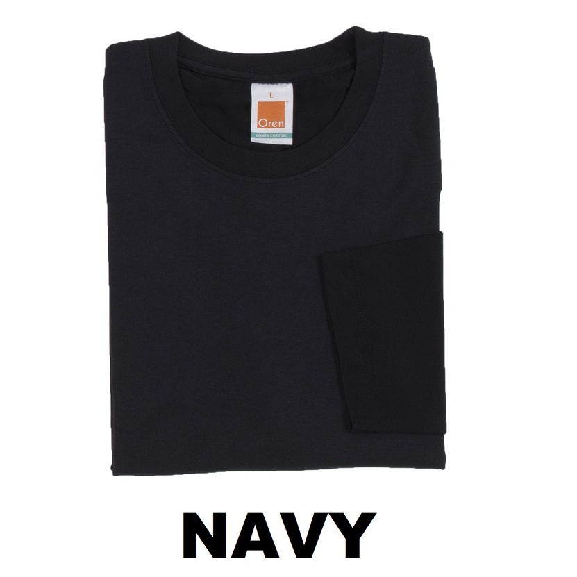 【COMFY】Long Sleeve Cotton Roundneck T Shirt  Lengan Panjang - NAVY/BLACK/DARK GREY/RED/MAROON/ROYAL CT54 Oren Sport
