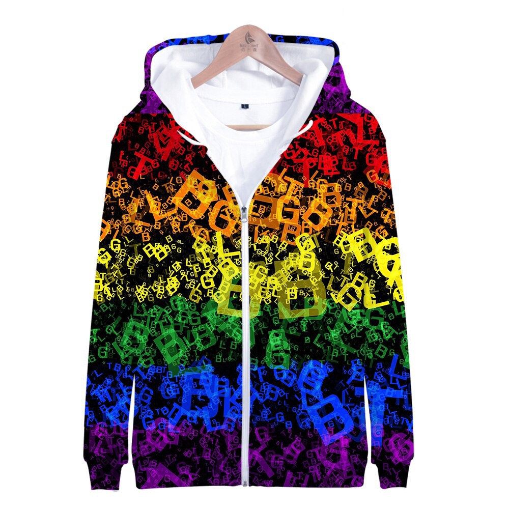 rainbow letter hoodie