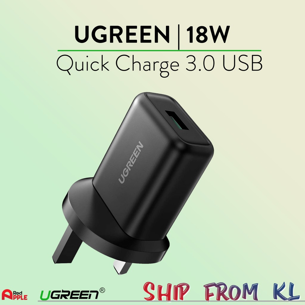 UGREEN 18W Fast Charger Qualcomm Certified Quick Charge 3.0 /18W USB ...