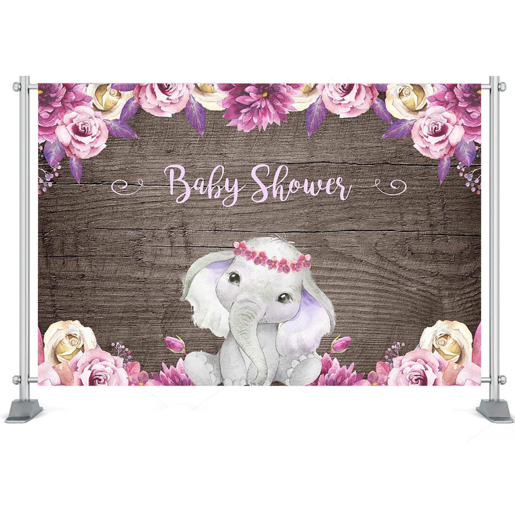 floral elephant baby shower decorations