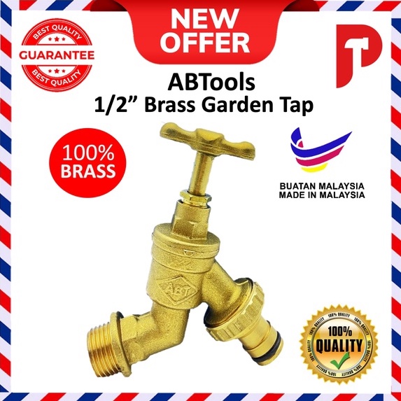 1/2Inch Brass Garden Bib Water Tap Ready Stocks With Hose Nozzle