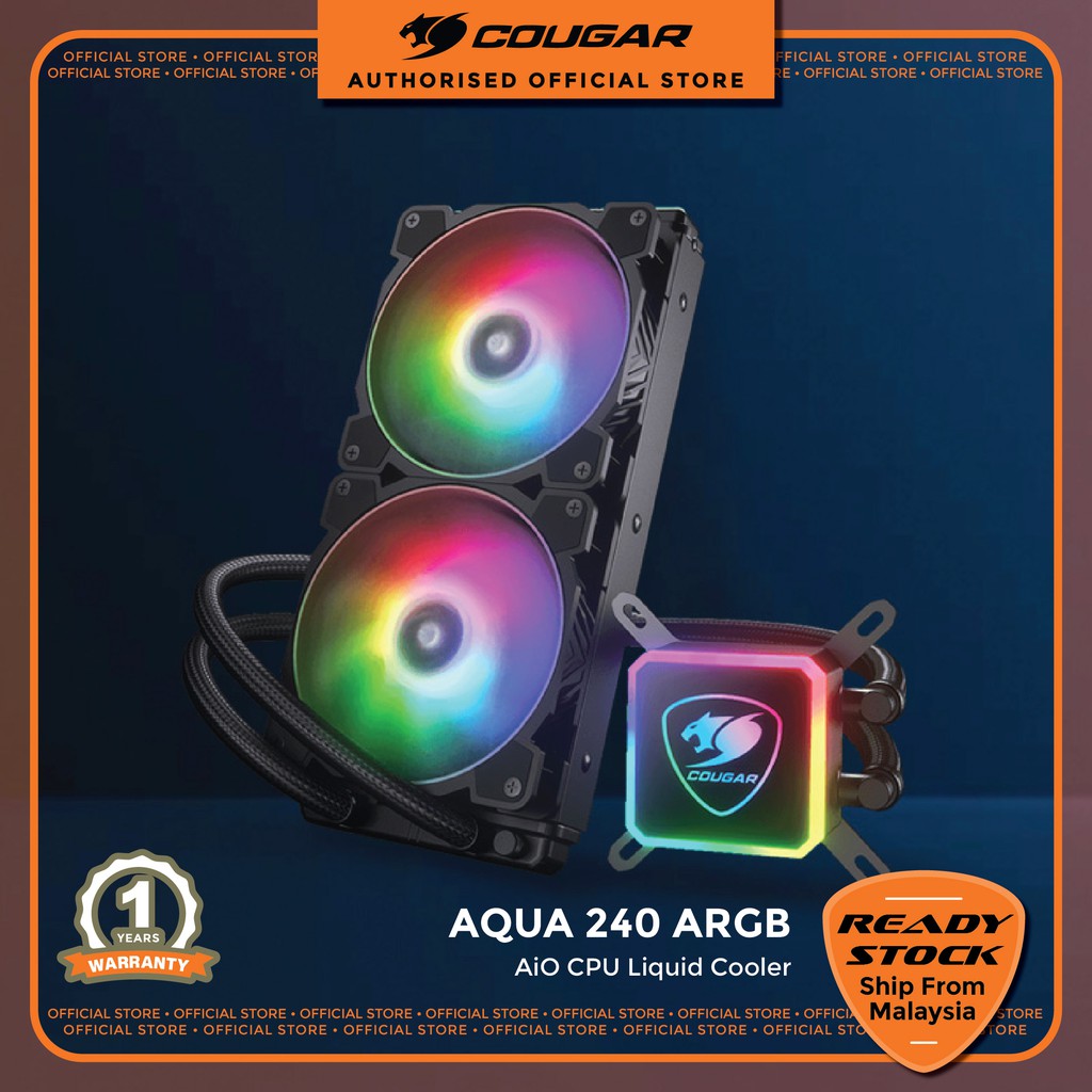 COUGAR AQUA ARGB AIO CPU Liquid Cooler 240mm/360mm support Intel Gen 12 ...