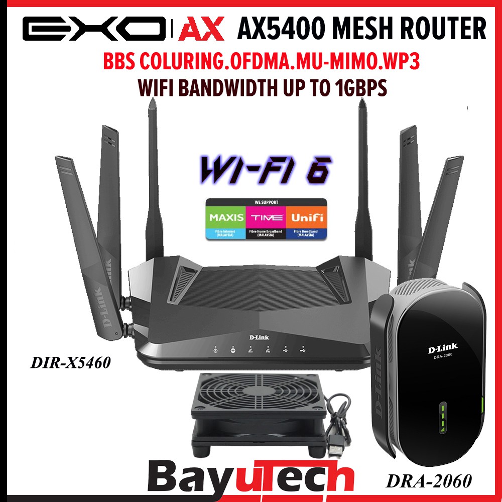 DLink EXO DIRX5460 [ AX5400 ] WiFi 6 Wireless Mesh Router, AX WiFi 6