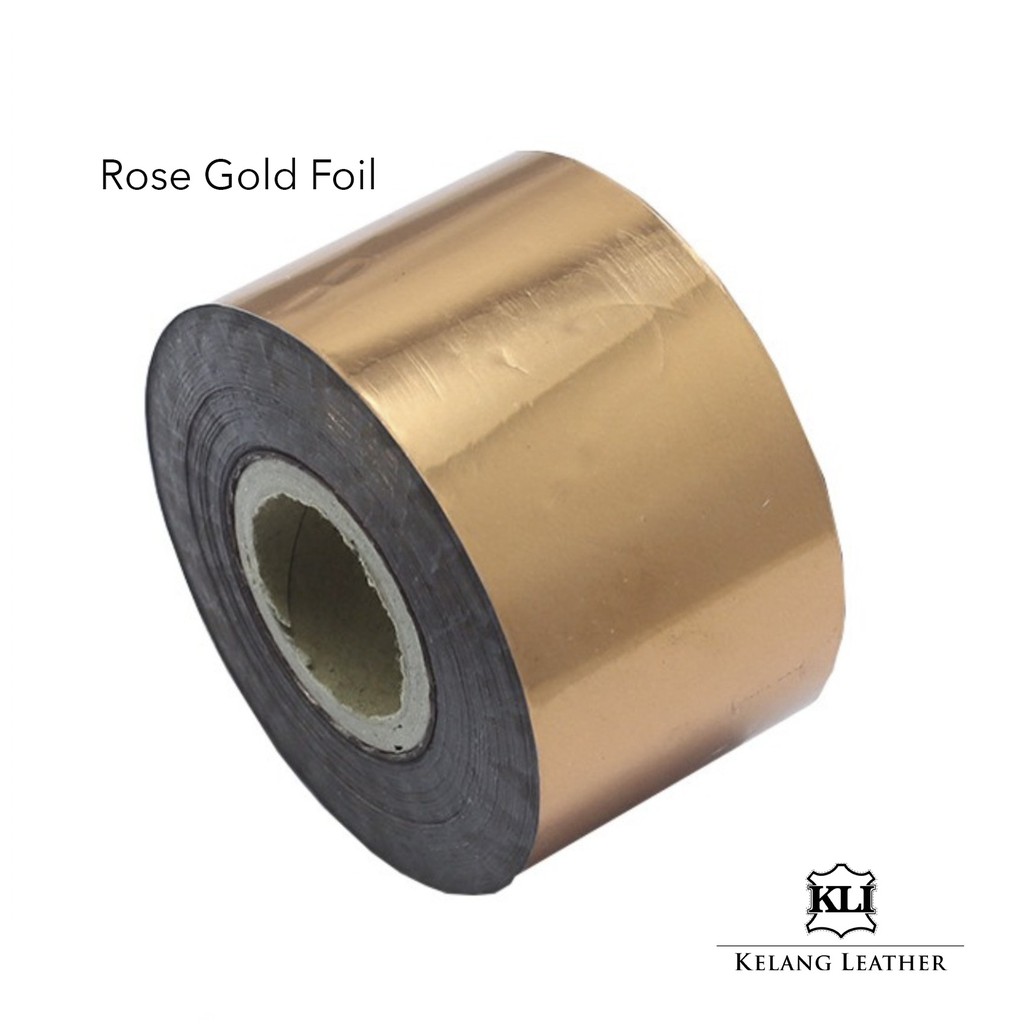 Tool Parts KINGDEN Hot Foil Stamp Paper Leather PVC Hot Stamping Foil Heat Transfer Anodized Gilded Paper stamping machine paper Color: rose gold, Specification: 5cm x 120m 