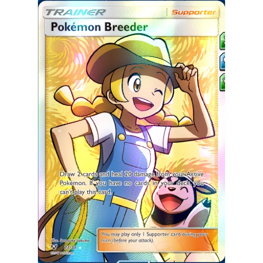 Ptcgo 1x Pokemon Breeder Full Art Trainer Card 73 73 Shopee Malaysia