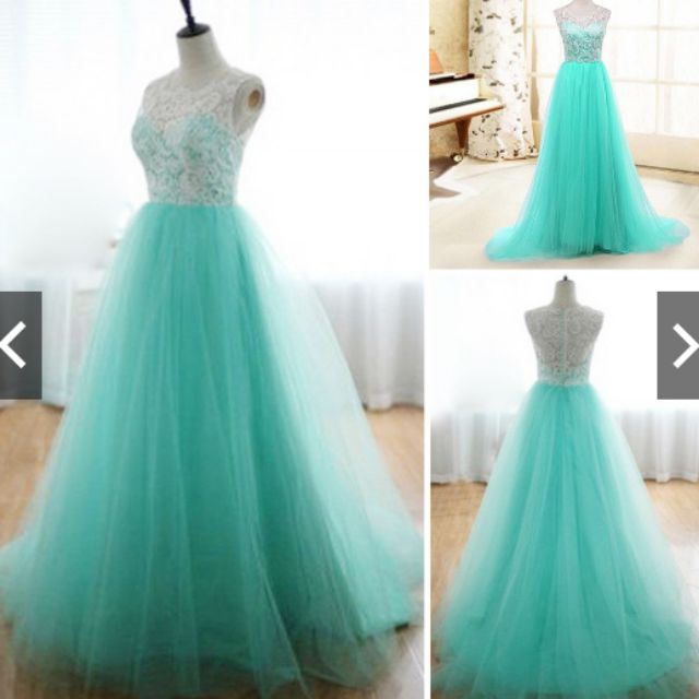 Sold Out Tiffany Blue Elegant Wedding Dress Shopee Malaysia