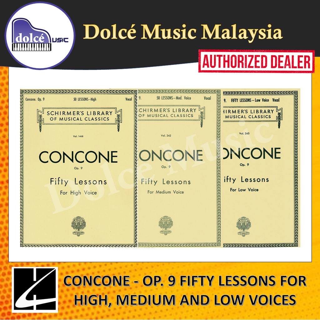 Hal Leonard - Concone - Op. 9 Fifty Lessons for High, Medium and Low Voices Complete Set