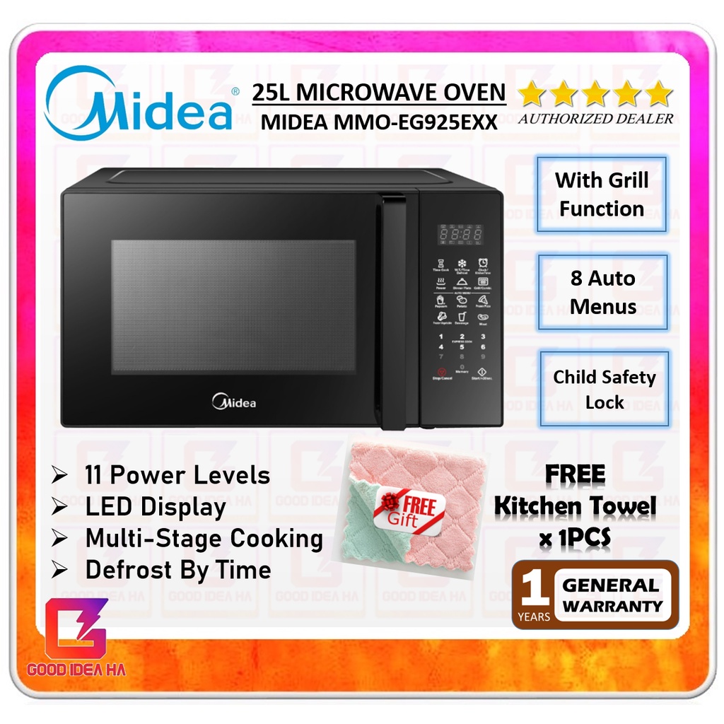 *FREE KITCHEN TOWEL* Midea Microwave Oven MMO-EG925EXX with Grill Function 25L