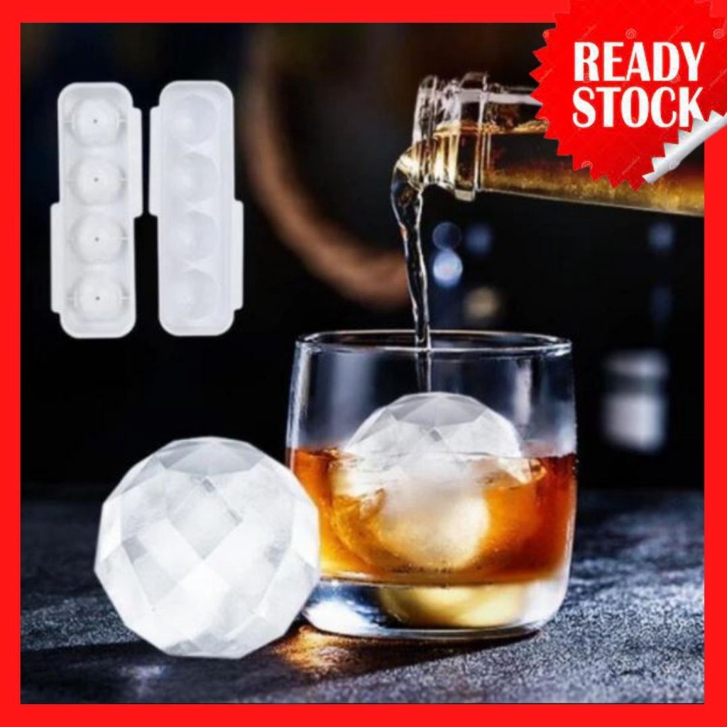 4/15Grids 3D Round Balls Ice Cube Maker Molds Plastic Ice Tray Bekas Acuan buat ais batu puding bola 制冰球