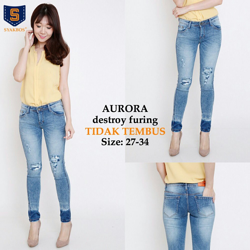 Aurora Destroy Layer Layer Jeans Ripped Model Furing Layers Not ...