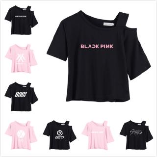 Tshirt Blackpink How You Like That Off Shoulder Tops Lisa Jennie Jisoo Rose Women Top Tshirt Shopee Malaysia - black off shoulder rose top roblox roblox shirt black